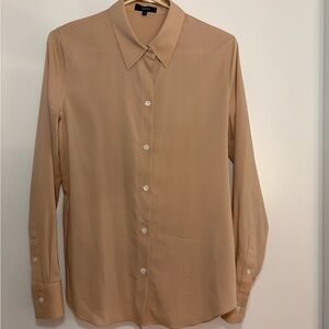 Theory Dark Blush/Tan Silk Dress Shirt